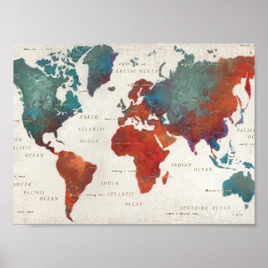 頻繁に移動し、常に引用文でマップ ポスター (正面)