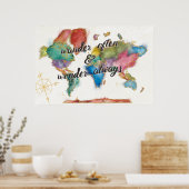 頻繁に移動し、常に引用文でマップ ポスター (キッチン)