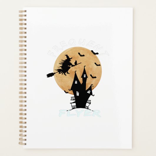 頻繁に飛ぶ魔女のハロウィンTシャツは完璧 プランナー手帳 (正面)