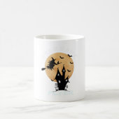 頻繁に飛ぶ魔女のハロウィンTシャツ パーフェクト コーヒーマグカップ (中央)
