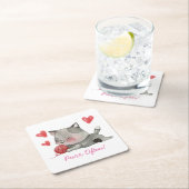 頻繁ののどを鳴らす音のコースター スクエアペーパーコースター (インサイチュ)