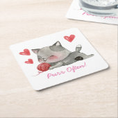 頻繁ののどを鳴らす音のコースター スクエアペーパーコースター (アングル)