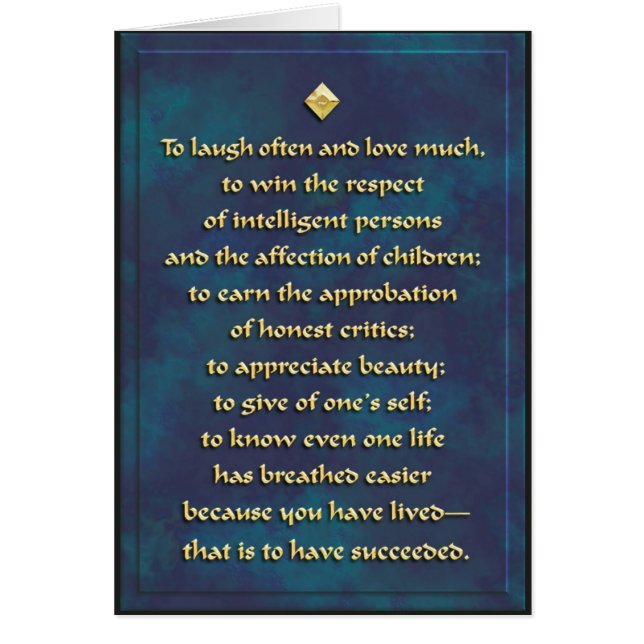 頻繁の笑いは、愛します多くを… カード (正面)