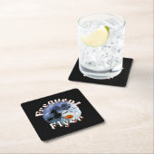 頻繁フライヤーハロウィーンウィッチライディングブロムスティック スクエアペーパーコースター (インサイチュ)