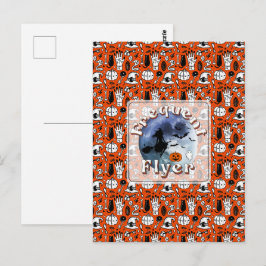 頻繁フライヤーハロウィーンウィッチライディングブロムスティック ポストカード