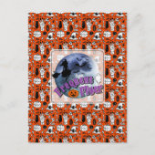 頻繁フライヤーハロウィーンウィッチライディングブロムスティック ポストカード (正面)