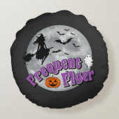 頻繁フライヤーハロウィーンウィッチライディングブロムスティック ラウンドクッション (裏面)