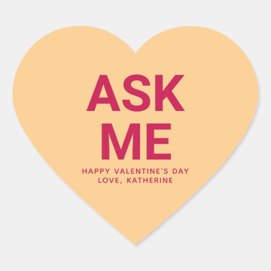 頼おもしろい可愛いバレンタインの会話 ハートシール (正面)