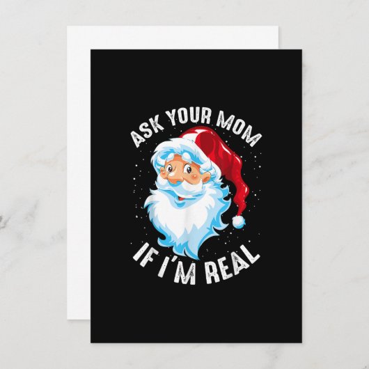 頼もしお母さん実在はSanta Claだ 招待状 (正面/裏面)