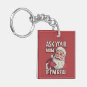 頼もしお母さん私はサ実在ンタ・マおもしろいム醜い キーホルダー (正面左)