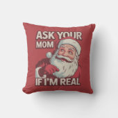 頼もしお母さん私はサ実在ンタ・マおもしろいム醜い クッション (正面)