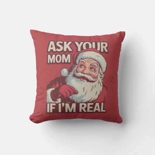 頼もしお母さん私はサ実在ンタ・マおもしろいム醜い クッション (正面)