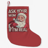 頼もしお母さん私はサ実在ンタ・マおもしろいム醜い スモールクリスマスストッキング (正面)