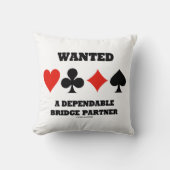 頼りになるブリッジパートナー（カードスーツ）が欲しかった クッション (正面)
