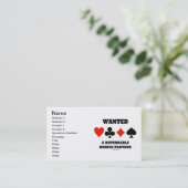 頼りになるブリッジパートナー(カードスーツ)が欲しかった 名刺 (スタンド正面)