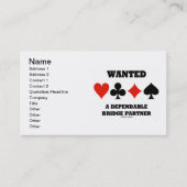 頼りになるブリッジパートナー(カードスーツ)が欲しかった 名刺 (正面)