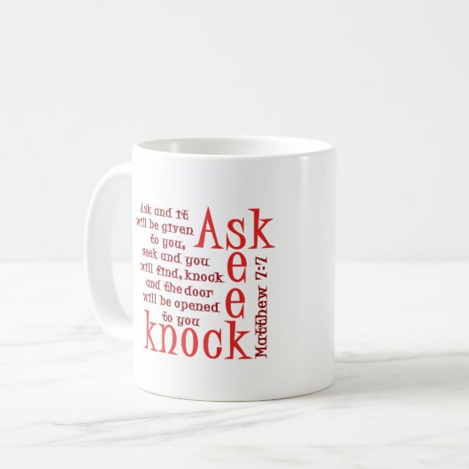 頼んで下さい、追求して下さい、たたいて下さい コーヒーマグカップ (正面左)