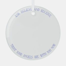 頼信じ，天使を受け取る | 薄紫、水色の染色 ガラスオーナメント