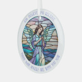 頼信じ,天使を受け取る | 薄紫、水色の染色 ガラスオーナメント (正面左)