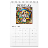 頼信じ、天使ステンドグラス2025 カレンダー (2月 2027)