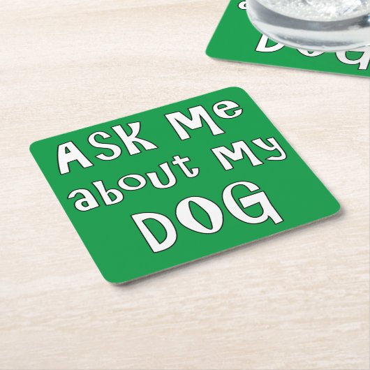 頼犬について スクエアペーパーコースター (アングル)