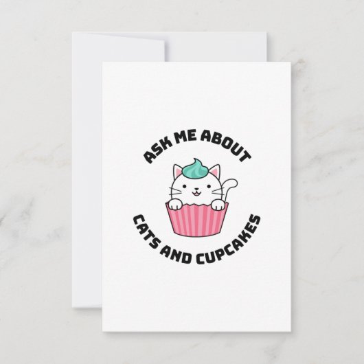 頼猫とカップケーキに関する私 サンキューカード (正面)