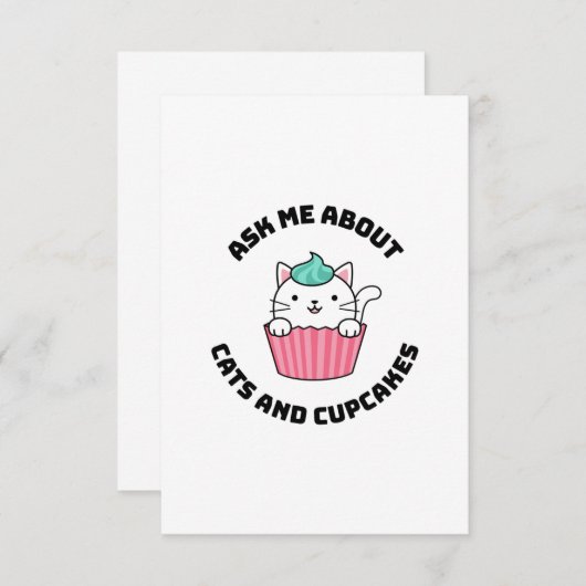 頼猫とカップケーキに関する私 サンキューカード (正面/裏面)