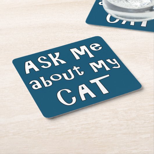 頼猫のこと スクエアペーパーコースター (アングル)