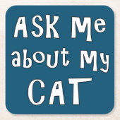 頼猫のこと スクエアペーパーコースター (正面)