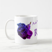 頼私について霊気パープルバラ コーヒーマグカップ (左)