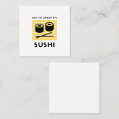 頼私のすし食日本のべ物 スクエア名刺 (正面/裏面)