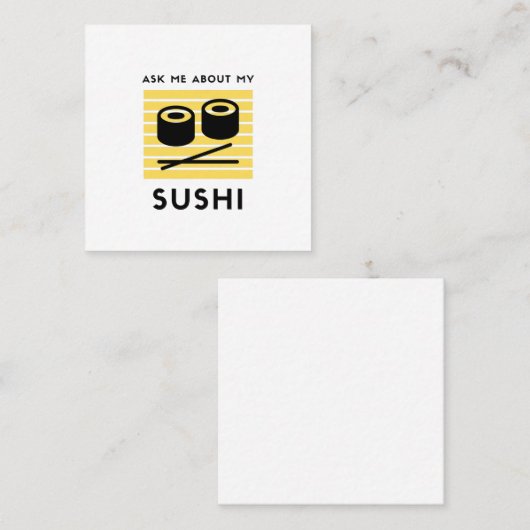 頼私のすし食日本のべ物 スクエア名刺 (正面/裏面)
