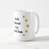 「頼私のスタッド料金について」 – 黒と金ゴールド星 コーヒーマグカップ (正面右)