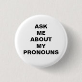 「頼私の代名詞」Lgbtqプライド白黒 缶バッジ (正面)