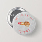 頼金ゴールド赤い口紅と見本のプロモーション 缶バッジ (正面&裏面)