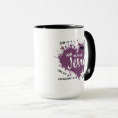 頼ABOUT JESUS Christian Gospel聖なる書物、 経典パープル マグカップ (正面右)