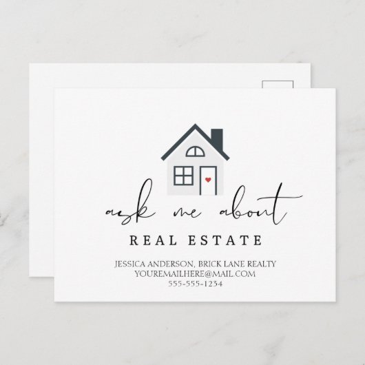 頼Estate実在 Houseマーケティング ポストカード (正面/裏面)