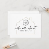 頼Estate Promotionのロゴに関する実在不動産仲介業者 カード (正面/裏面インサイチュ)