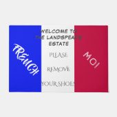 頼G付き靴を脱ぐおフランスの客様 ドアマット (正面)