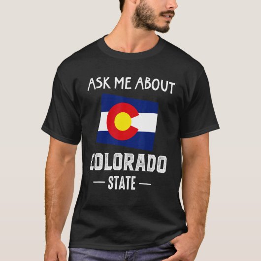 頼Me About Colorado Denver Map Flag Co Souvenir Tシャツ (正面)
