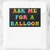 頼Me For A Balloon -おもしろいキッズカラフルパーティーアート 長方形シール (バッグ)