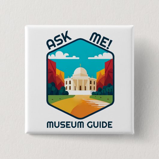 頼Me Museum Guideボタン 缶バッジ (正面)