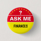 頼My About FINANCE - パーソナライズされた文字 缶バッジ (正面)