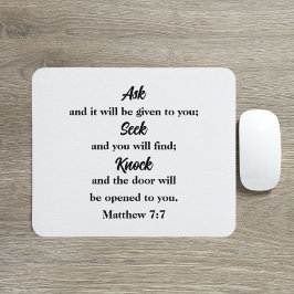 頼Seek Knock Matthew 7:7 Bible Verse マウスパッド