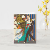 頽廃的なパリのアールデコのメッセージカードの夜 カード (黄色い花)