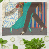 頽廃的なパリのアールデコの台所タオルの夜 キッチンタオル (折り畳み)