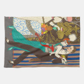 頽廃的なパリのアールデコの台所タオルの夜 キッチンタオル (横)