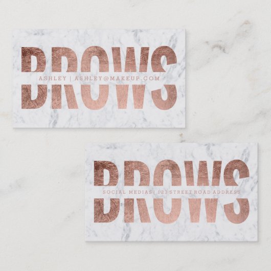 額によって切り取られるのどのばら色の金ゴールドのタイポグラフィの大理石 名刺 (正面/裏面)