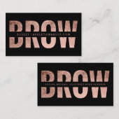 額によって切り取られるのどのばら色の金ゴールドのタイポグラフィの黒 名刺 (正面/裏面)