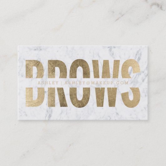 額によって切り取られるモダンでフェイクな金ゴールドのタイポグラフィの大理石 名刺 (正面)